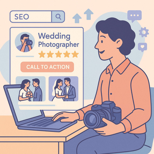 illustration d'une fiche annuaire de photographe de mariage