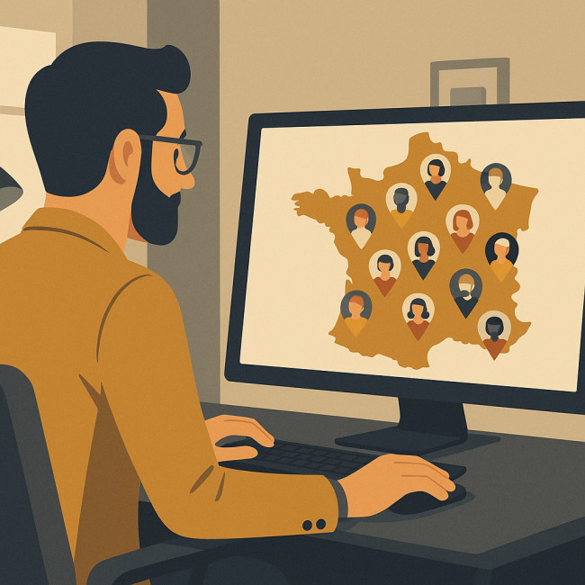 Directeur de casting examinant une carte avec emplacements d'artistes