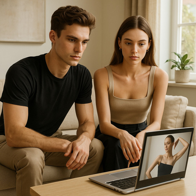 Deux mannequins suivant une formation en ligne