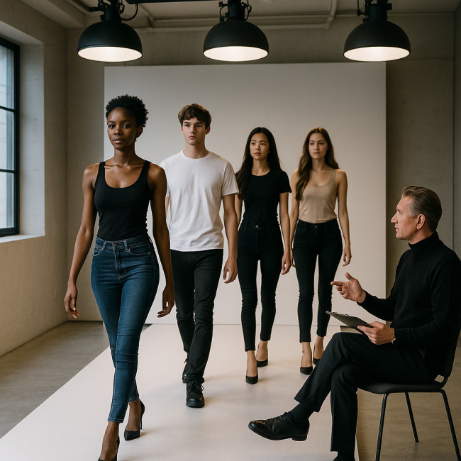 Cours de marche podium lors d'une formation mannequin