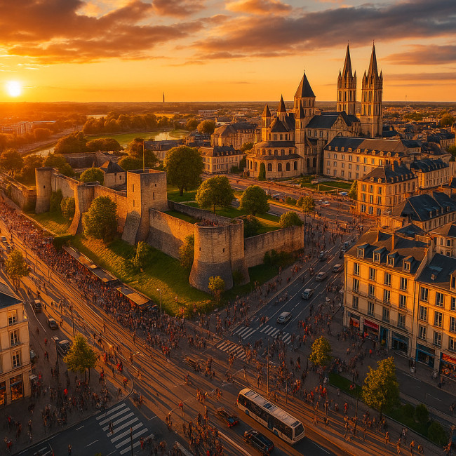 Vue panoramique de Caen en 2025 illustrant le boom photographique