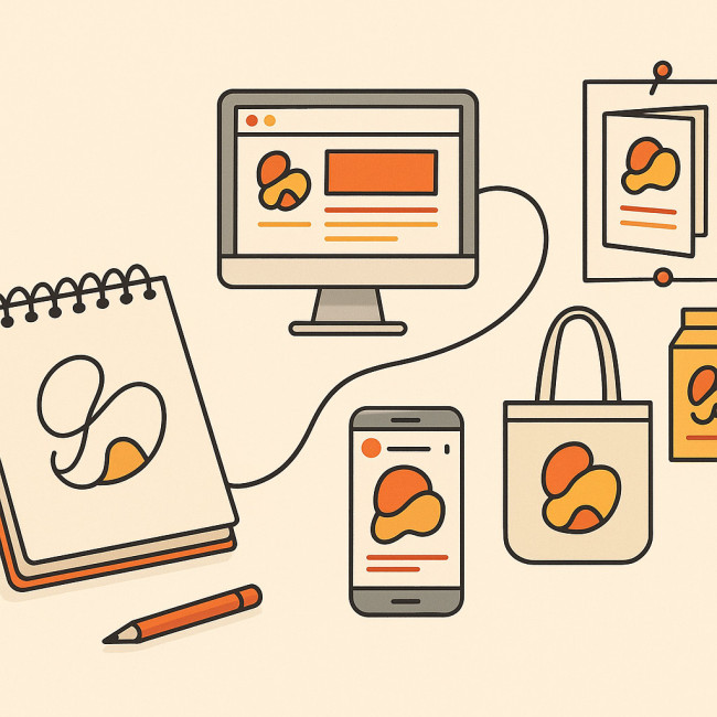 Illustration représentant la cohérence d'un style dessin du papier au digital