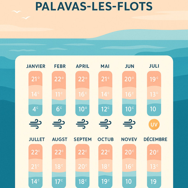 infographie des tendances météo 2025 à Palavas