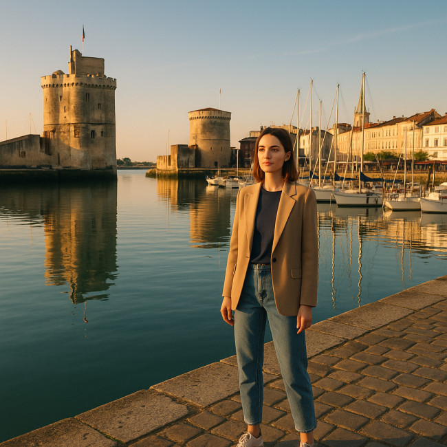 Shooting mode au lever du soleil sur le Vieux-Port de La Rochelle