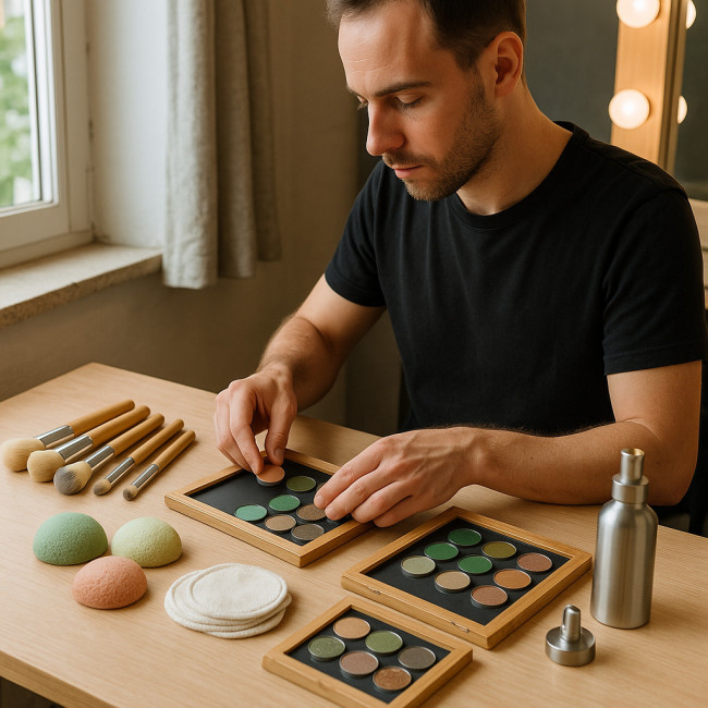 Kit maquillage zéro déchet organisé par un maquilleur professionnel