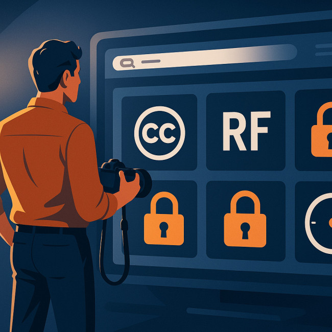 illustration choix de licence photo en ligne