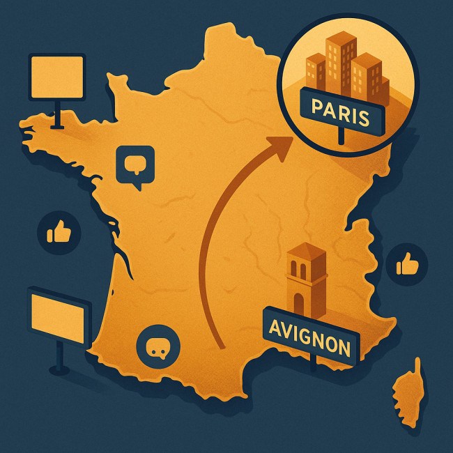 Carte artistique Avignon Paris pour licence locale