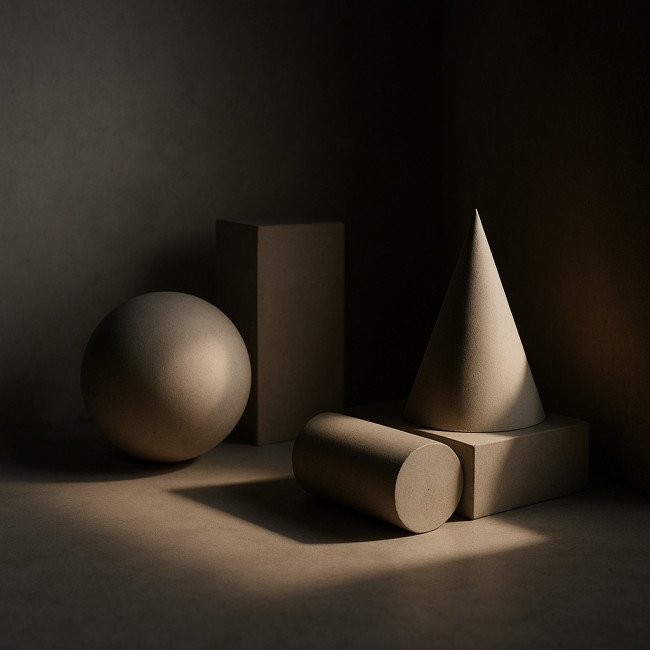 Illustration nu artistique studio lumière douce et contraste dur