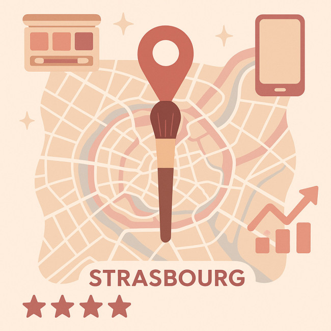 illustration SEO local maquilleur à Strasbourg