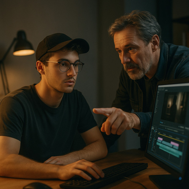 Mentor vidéo guidant un apprenti