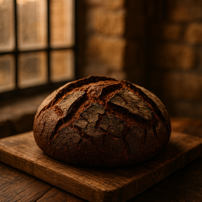 Miche de pain bio mise en scène dans une boulangerie de Metz