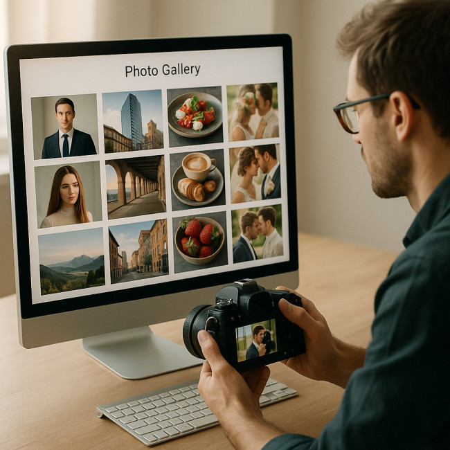 mosaïque de photos mises à jour illustrant la fraîcheur d'un portfolio