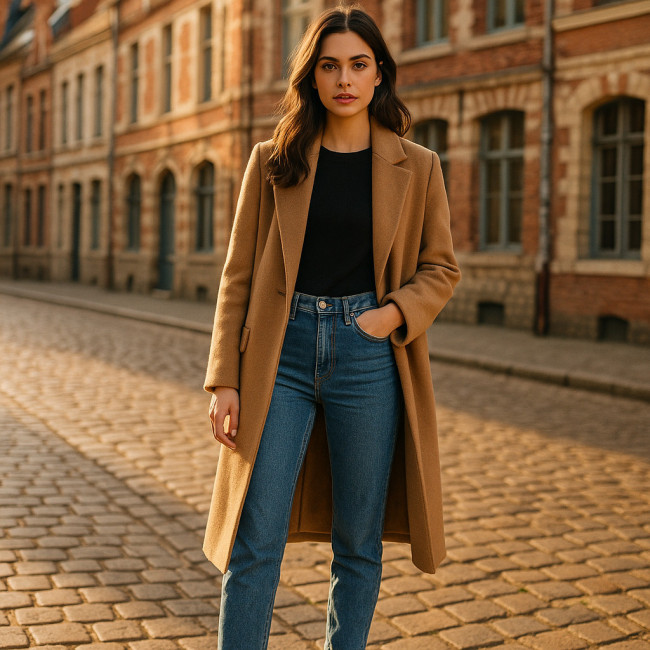 Modèle posant dans le Vieux Lille pour shooting local