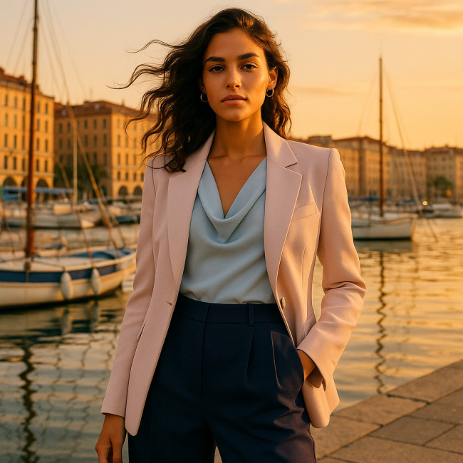 Modèle posant au Vieux-Port de Marseille