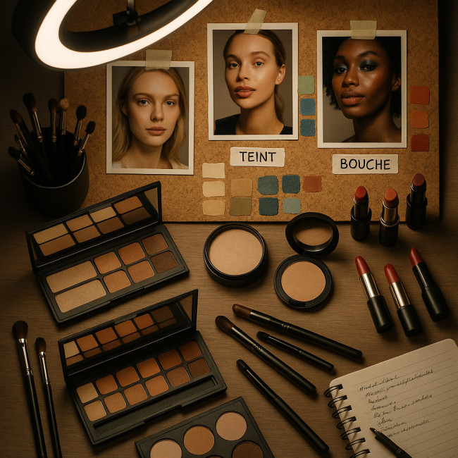 Exemple visuel de moodboard maquilleur