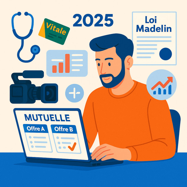illustration d'un vidéaste freelance sécurisant sa santé