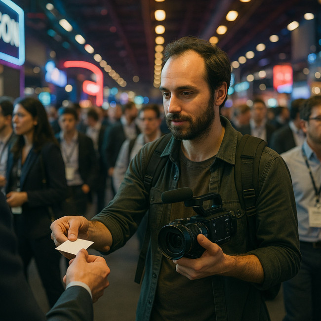 Networking dans un couloir de salon vidéo
