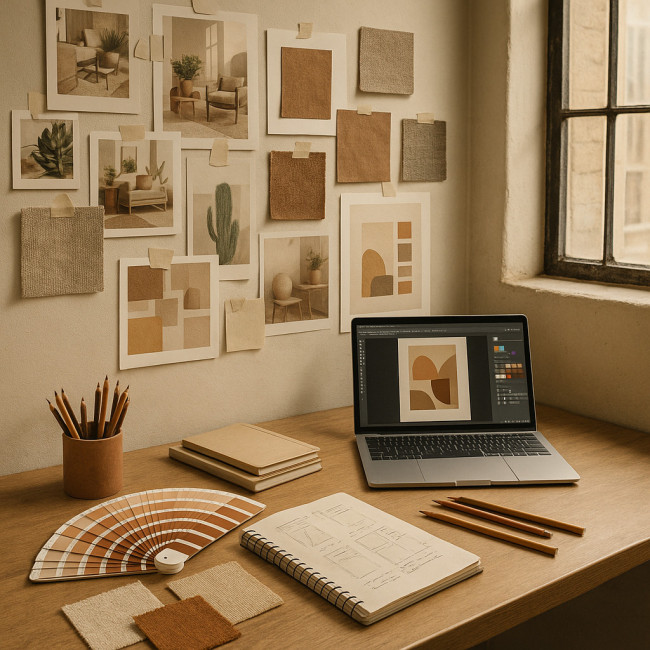Moodboard inspirant dans un studio de design