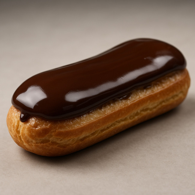 Packshot d'un éclair au chocolat