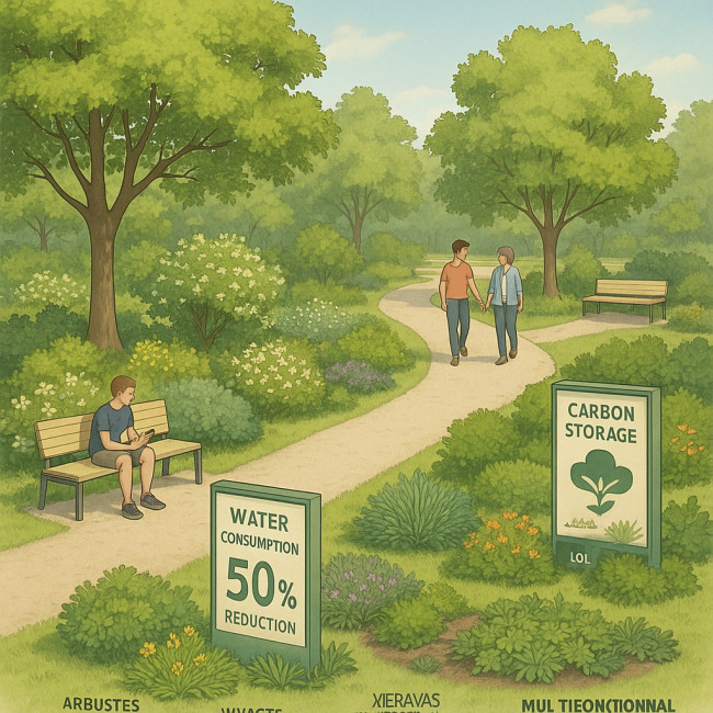 Illustration d'une palette végétale durable 2025