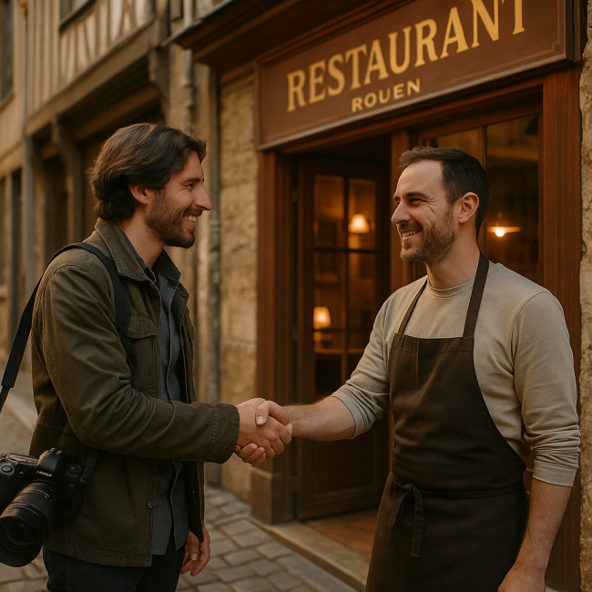 Photographe faisant partenariat local à Rouen