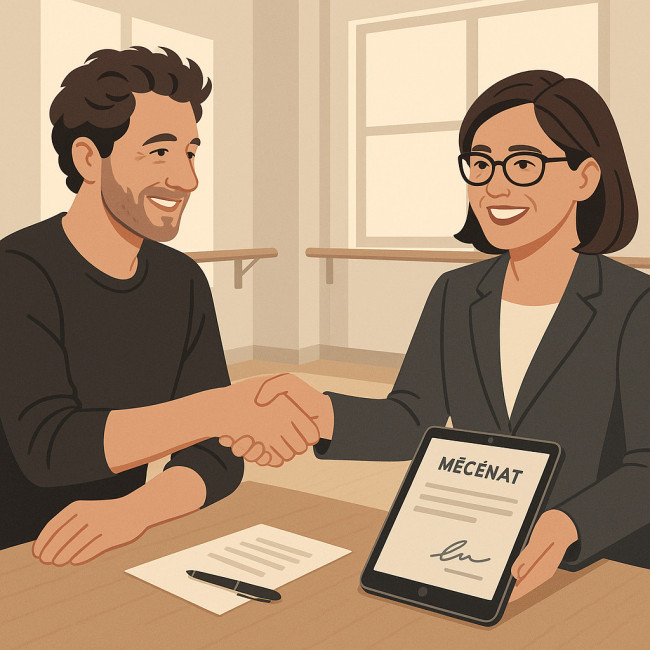 Signature d'un contrat de mécénat avec une banque
