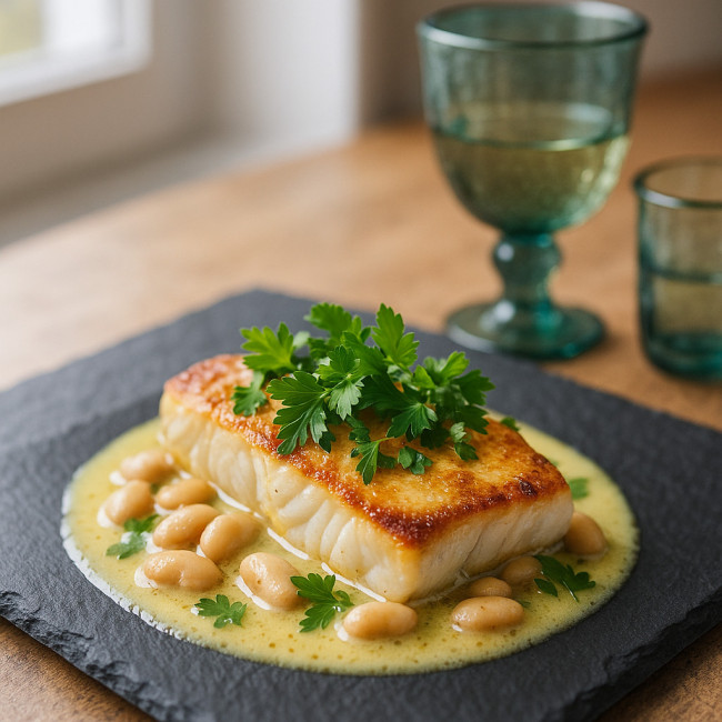 Plat nantais dressé pour une photo culinaire professionnelle