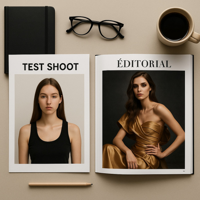 Comparatif visuel entre photo test et photo éditoriale