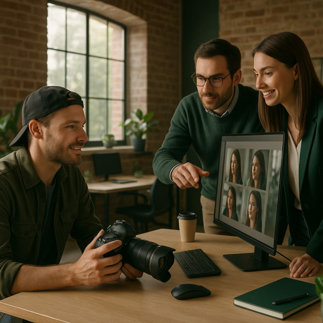 photographe en action dans une entreprise de Caen