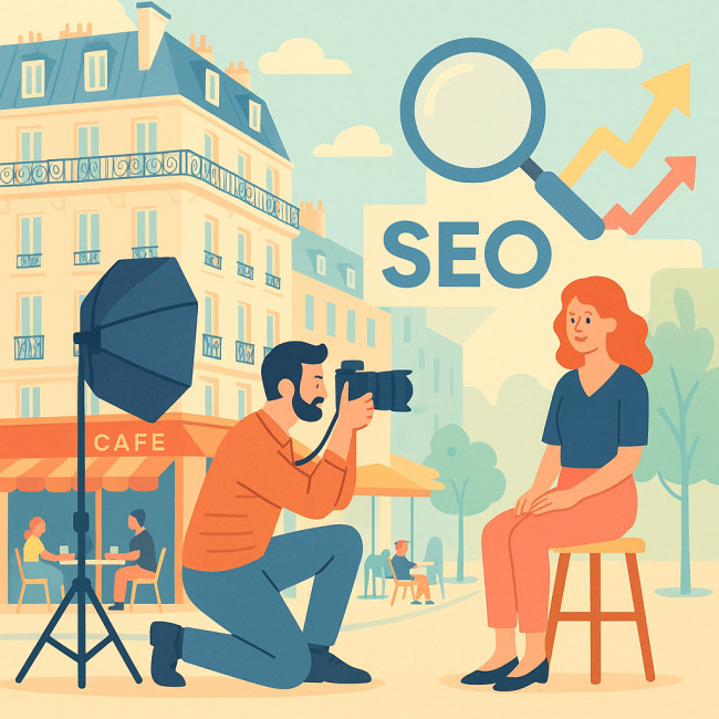 Illustration d'un photographe travaillant à Paris 11e symbolisant la longue traîne