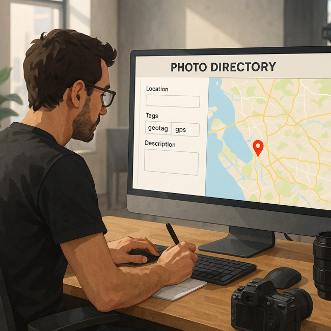 Photographe optimisant des tags géographiques