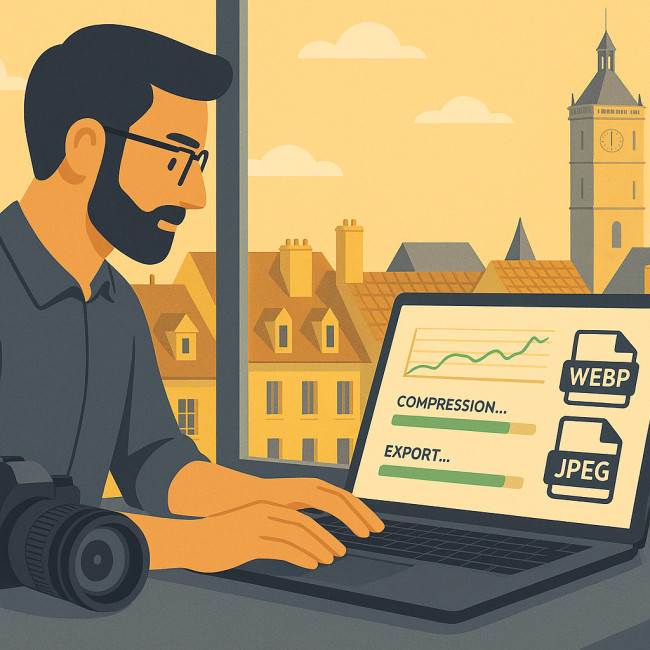 Photographe dijonnais optimisant ses images pour le web