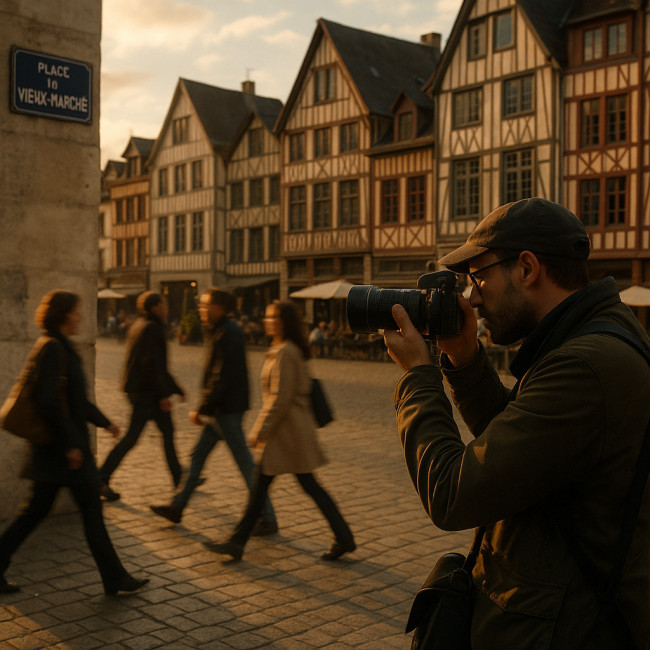 Photographe de rue à Rouen respectant le droit à l'image