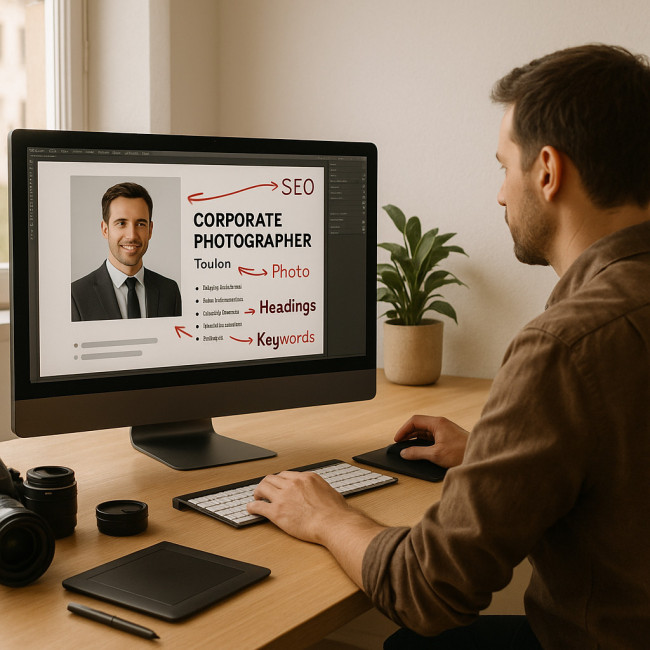 Photographe corporate à Toulon optimisant ses images pour la visibilité annuaire