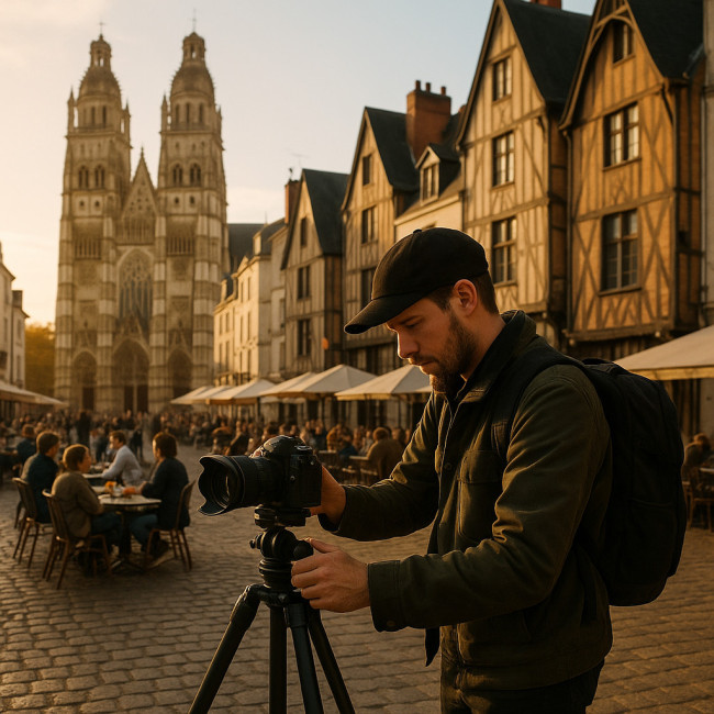 photographe Ă Tours au coucher du soleil