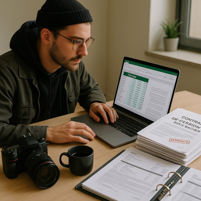 Photographe indépendant préparant sa déclaration de TVA 2025