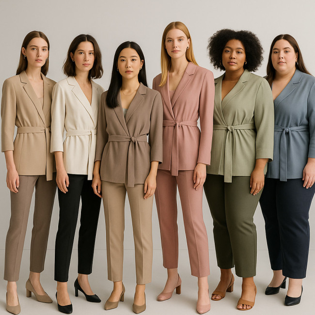Planche de style avec mannequins de différentes tailles