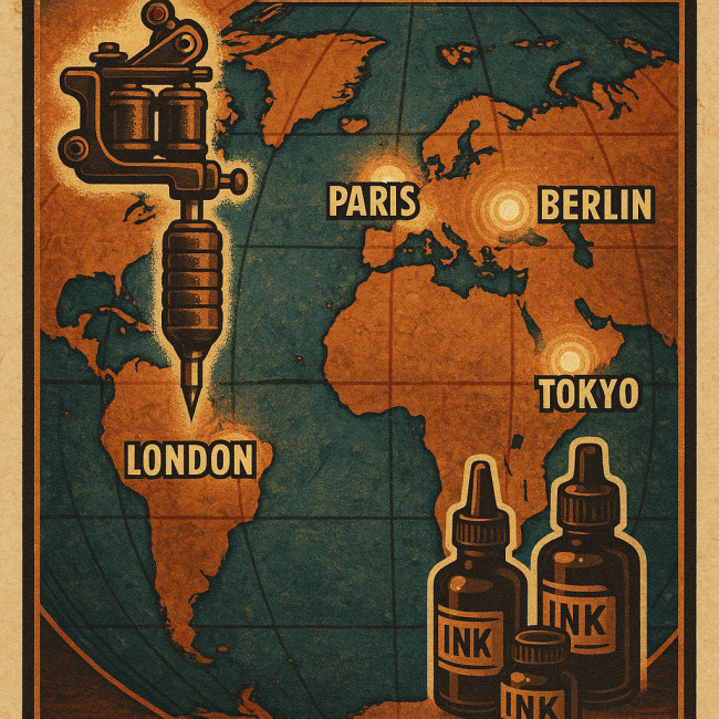 Carte illustrée des principales conventions tattoo dans le monde