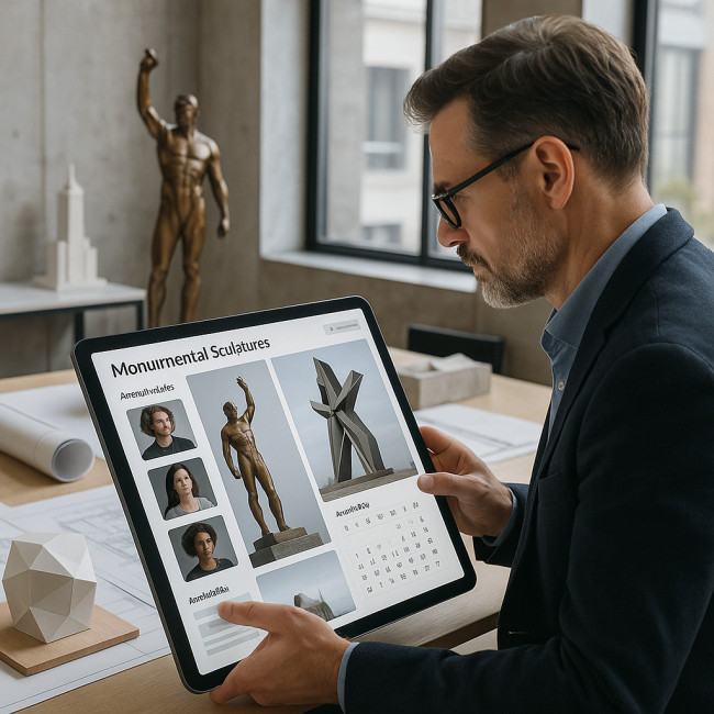 interface de plateforme pour sculpteur monumental