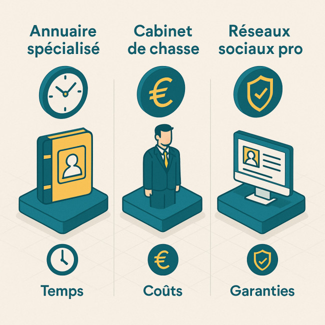 Infographie comparant les plateformes de recrutement d'architectes