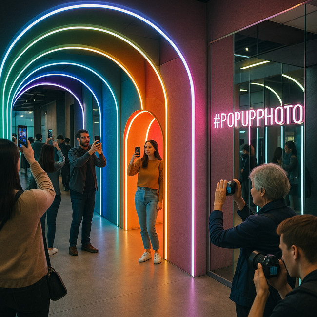 visiteurs dans un pop-up photo moderne