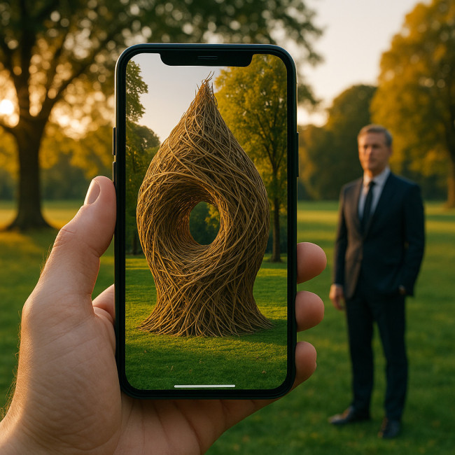 Visuel portfolio land art en réalité augmentée