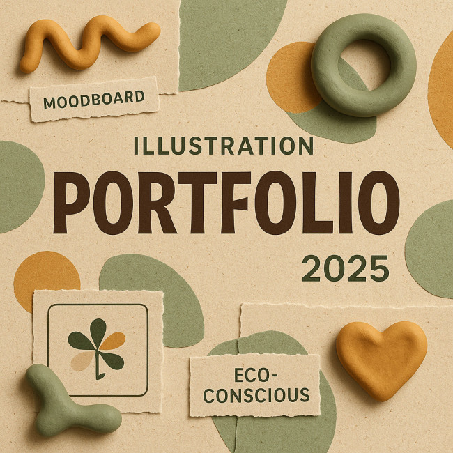 Moodboard des tendances graphiques 2025 pour portfolio