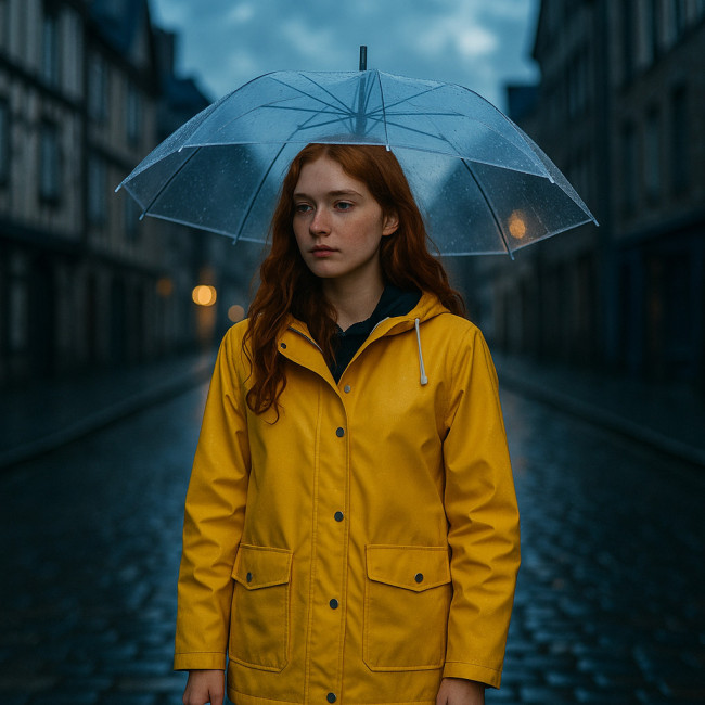 Portrait urbain sous bruine bretonne