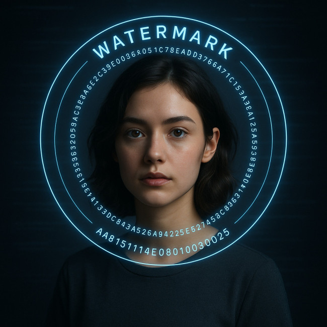 portrait sécurisé par watermark et métadonnées