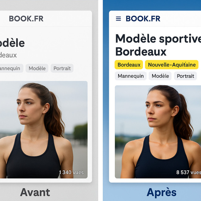 Comparaison avant et après optimisation d'un profil modèle
