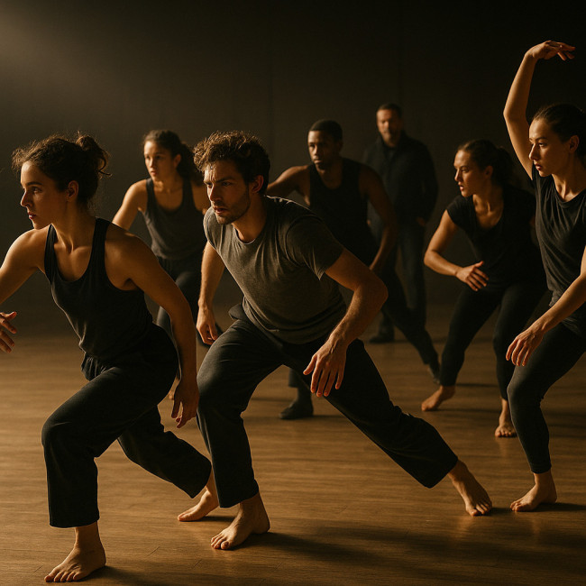 Répétition d'une compagnie de danse