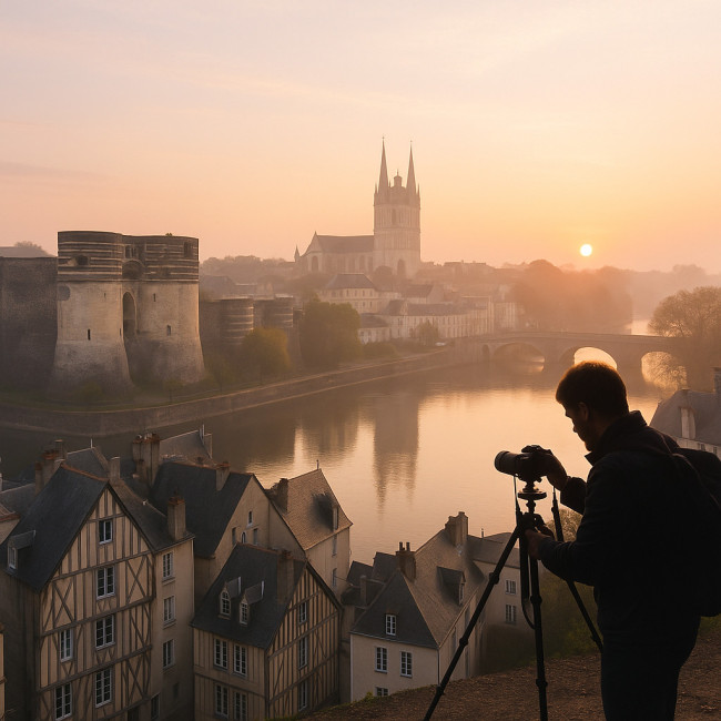 Panorama d'Angers avec repères photo emblématiques