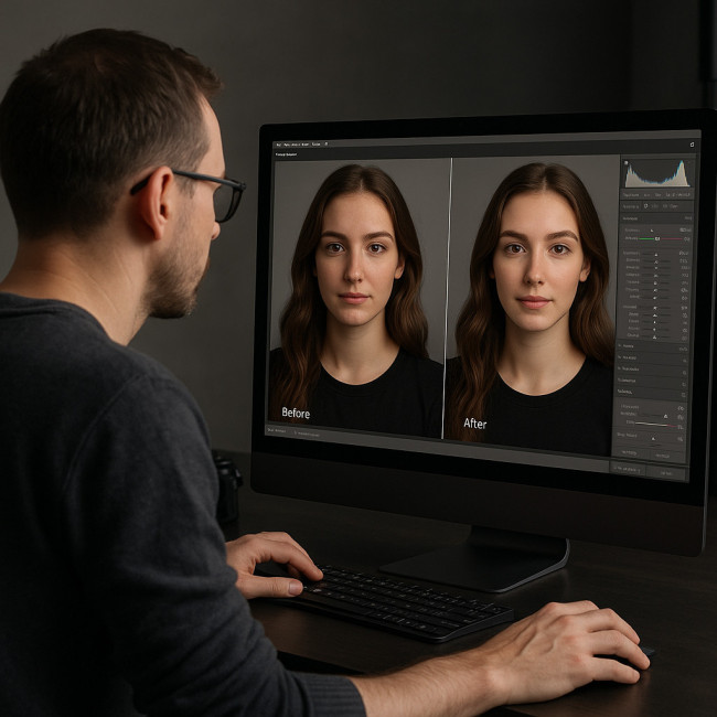 photographe retouche portrait de façon éthique