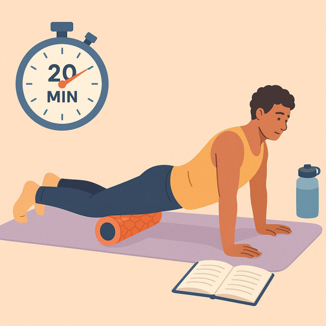 Illustration de la routine de foam rolling